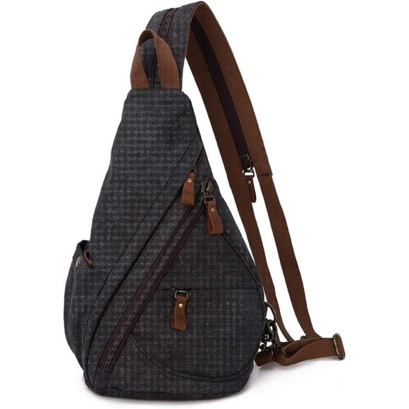 Women Small Casual Canvas Sling Crossbody Shoulder Backpack